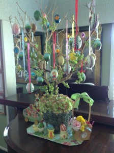 Easter Egg Tree on the Piano