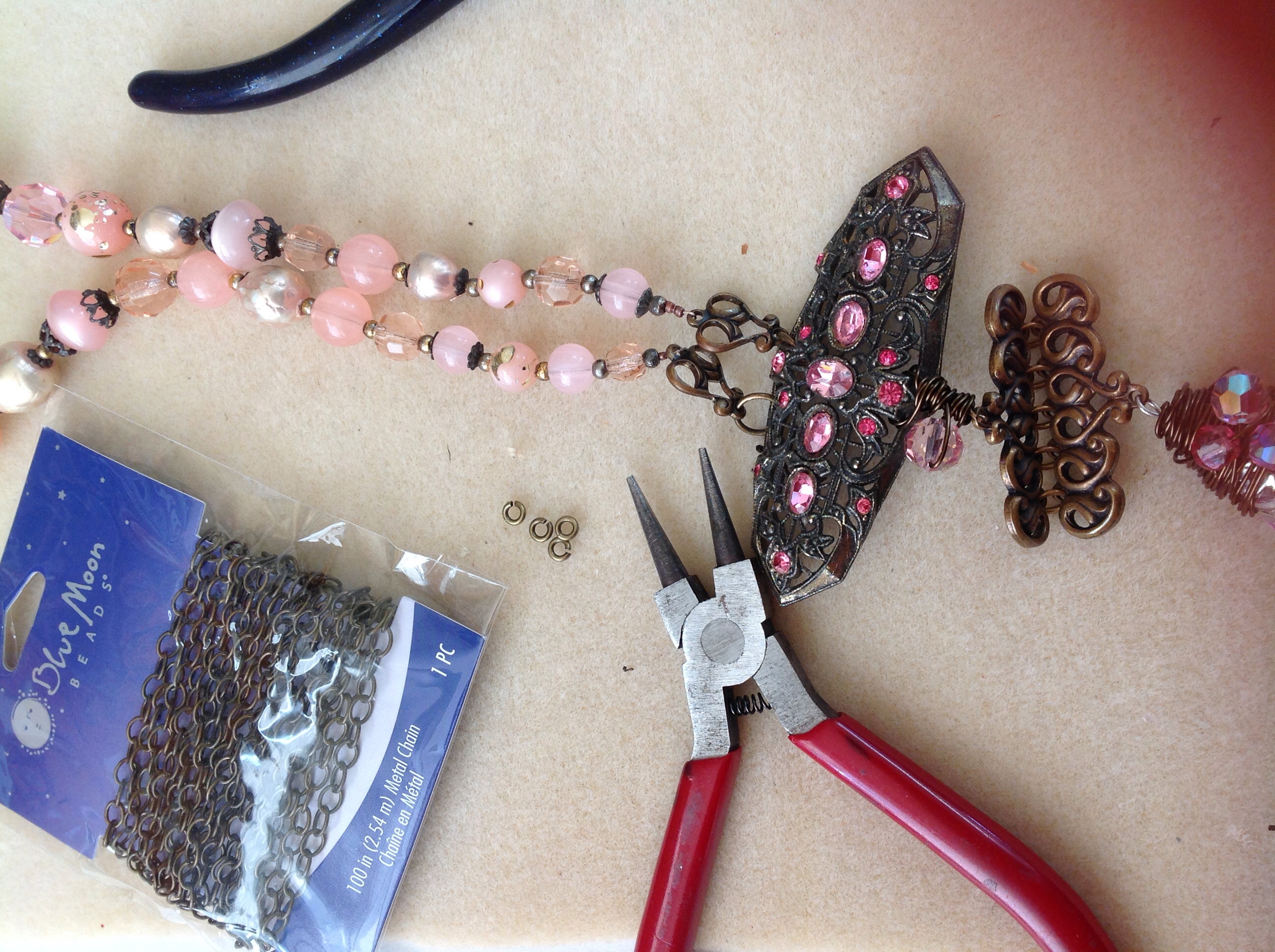 Making a Magical Pink Crystal Necklace